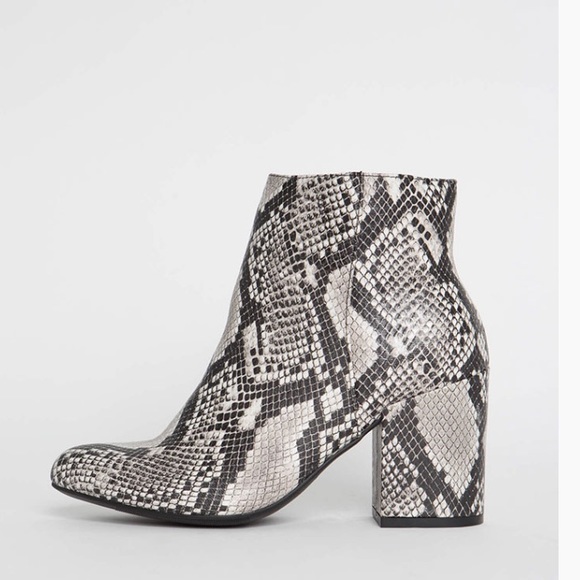 Chunky Heel Snakeskin Booties - Picture 1 of 3